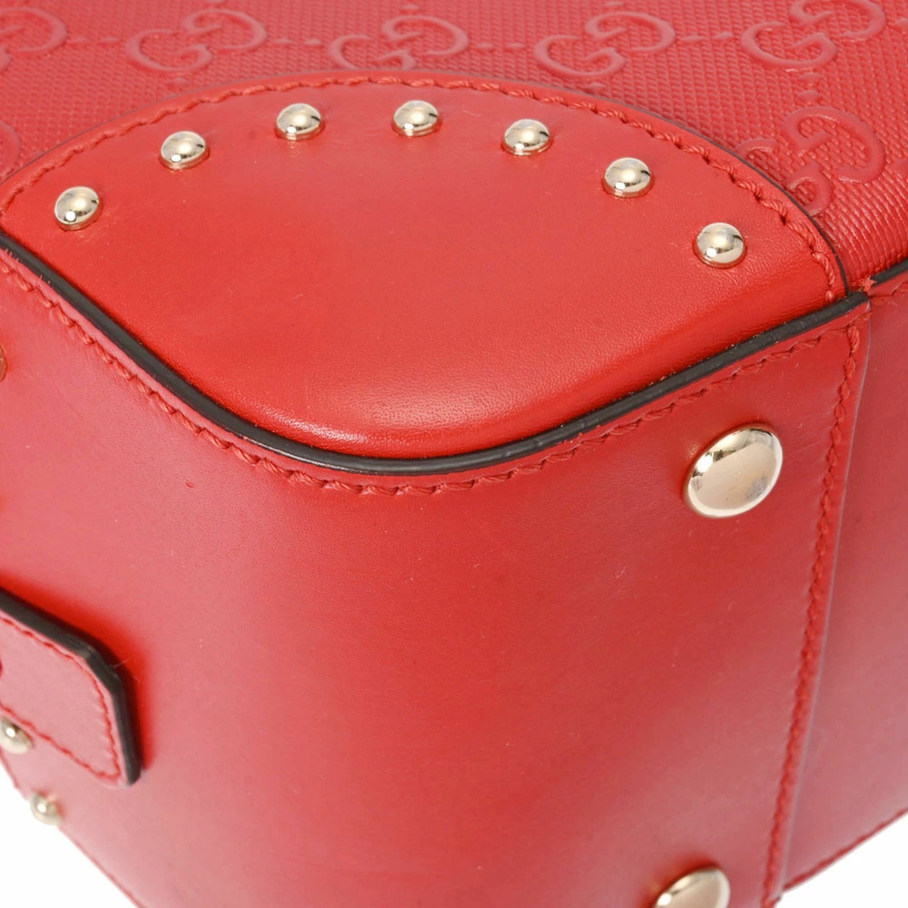 GUCCI Bright Diamante Studded Red Leather Handbag - Picture 5 of 9